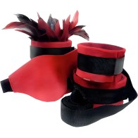 Kit de Esclava Sexy (Negro y Rojo) - Kit de Bondage