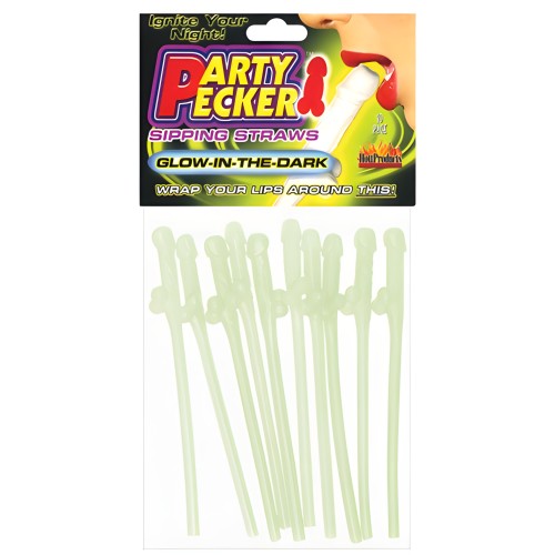 Party Pecker Sipping Straws - Glow Pack