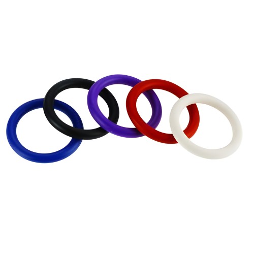 Rainbow Nitrile Cock Rings 5 Pack 1.25 inches