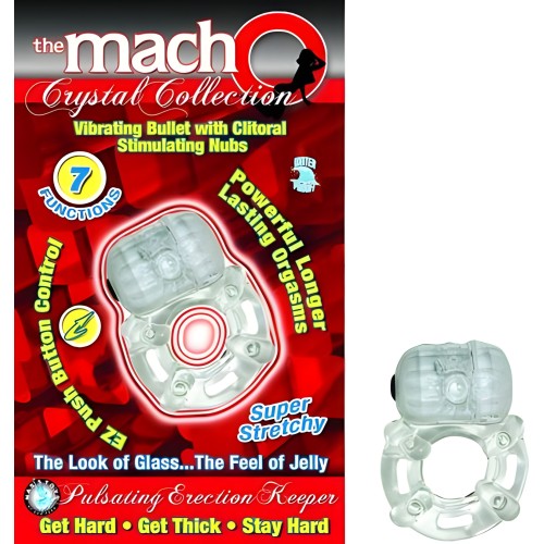 Crystal Pulsating Erection Keeper - Clear Cock Ring