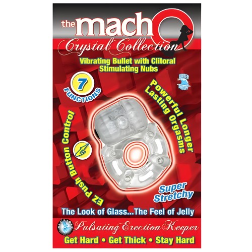 Crystal Pulsating Erection Keeper - Clear Cock Ring