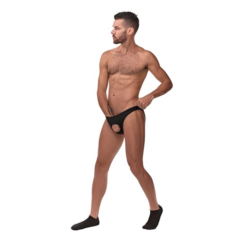Male Power Nylon Lycra Pouchless Briefs Black OS
