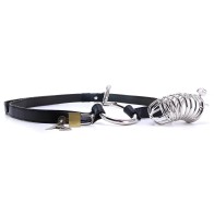 Cinturón de Castidad con Cerradura - Acero Negro