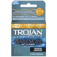 Trojan Bareskin Thinner Latex Condoms (3 Pack)