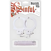 Sinful Metal Cuffs W/keys & Love Rope