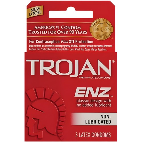 Condones Trojan Enz No Lubricados - Caja de 3