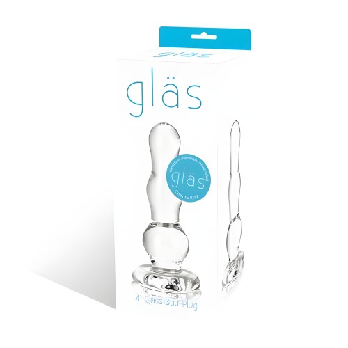 Glass Butt Plug 4 Inches Clear