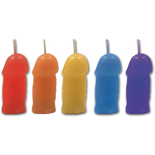 Velas de Fiesta Rainbow Pecker 5 Pack Colores Asortidos