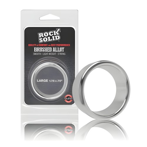 Rock Solid Brushed Alloy Cock Ring - Large