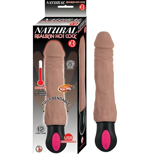 Natural Realskin Hot Cock #3 Fully Bendable Dildo