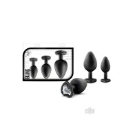 Bling Plugs Training Kit Black with Gem End