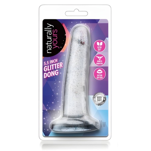 Naturally Yours - 5.5 Inch Glitter Dong - Sparkling Clear