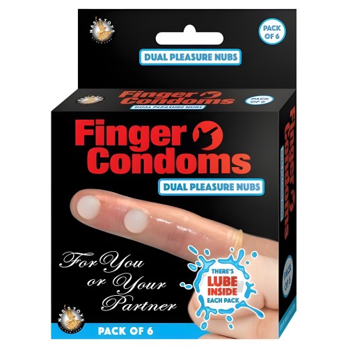 Condones de dedo con protuberancias de doble placer