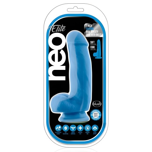 Neo Elite 7in Silicone Dual Density Cock With Balls