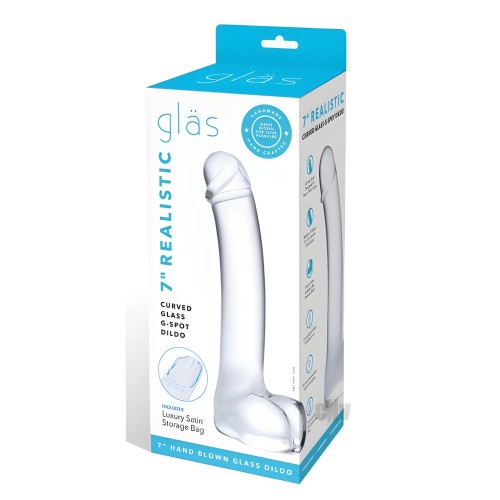 7" Realistic Curved Glass G-Spot Dildo - Perfect for G-Spot Pleasure