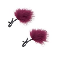 S&m Enchanted Feather Nipple Clamps - Adjustable Pleasure