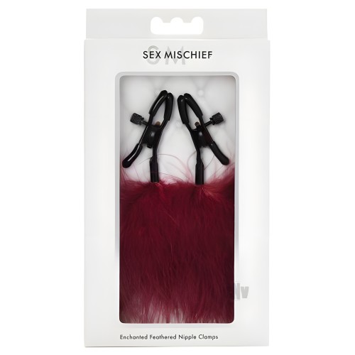 S&m Enchanted Feather Nipple Clamps - Adjustable Pleasure