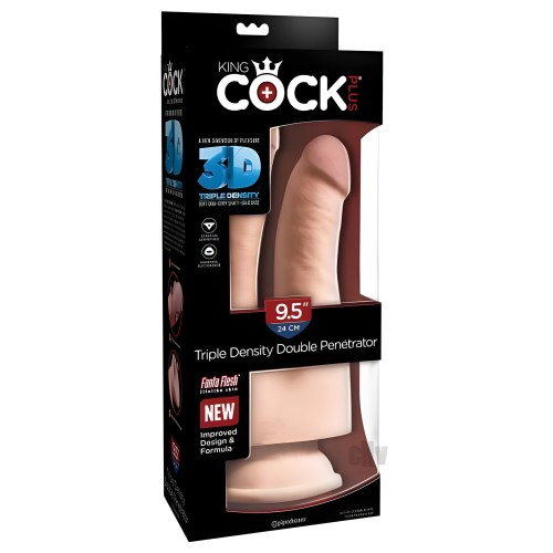 King Cock Dildo Doble Penetrador de 9.5 Pulgadas Triple Densidad