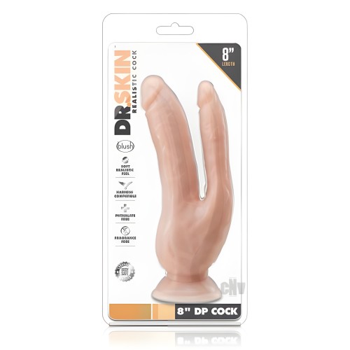 Blush Dr. Skin 8 Inch DP Cock Vanilla