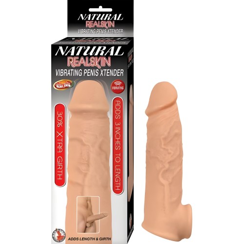 Extensor Vibrador de Pene Natural Realskin