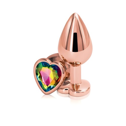 Plug Anal Corazón Rosa Oro Medio
