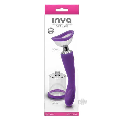 Inya Pump And Vibe With Interchangeable Suction Cups - Purple