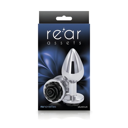 Plug Anal Rose Rear Assets | Mediano | Negro