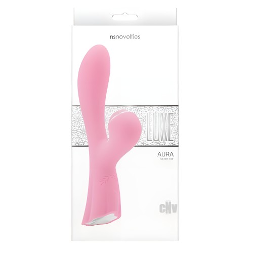 Luxe Aura Rechargeable Suction Dual Stimulator - Pink