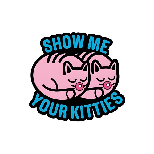 Pin de Pornografía Muéstrame Tus Gatos - Accesorio Humorístico