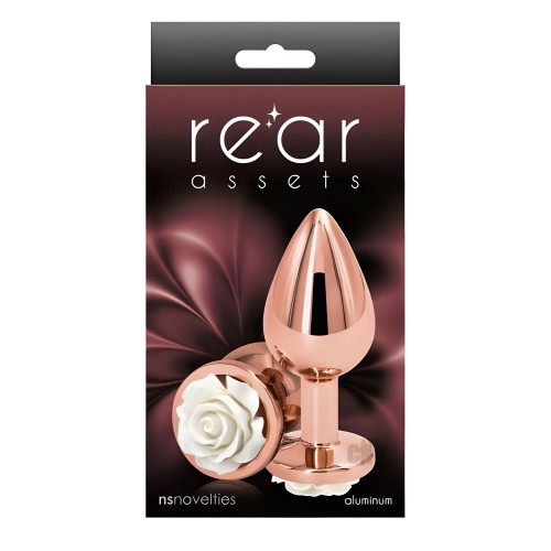 Plug Anal Rose de Activos Traseros - Medium - Blanco