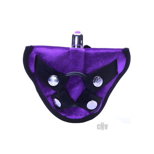 Tantus Velvet Vibrating Harness - Purple