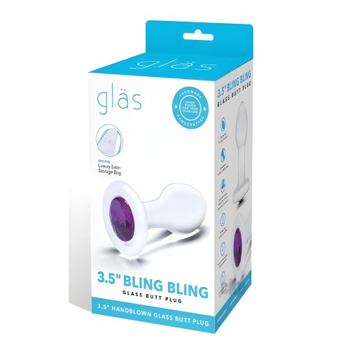 Glas 3.5" Bling Bling Glass Butt Plug