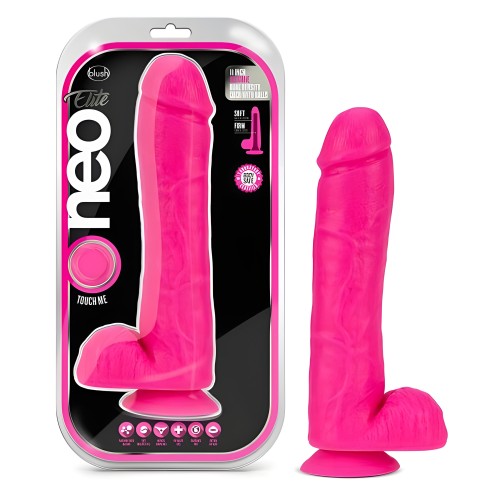 Neo Elite - 11-inch Silicone Dildo - Neon Pink
