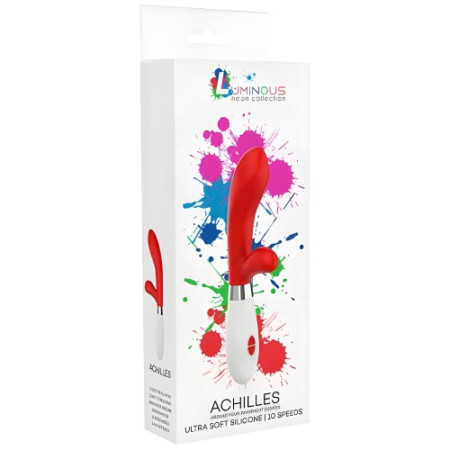 Luna Neon Achilles Ultra-soft Silicone Dual Stimulator Red