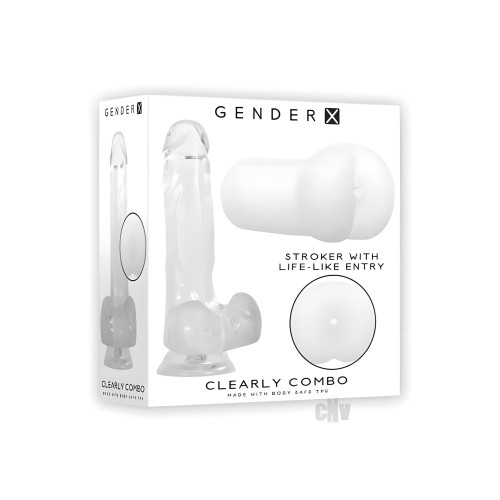 Gender X Clearly Combo Dildo And Stroker Clear