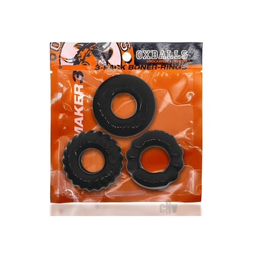 Kit de Anillos para el Pene Oxballs Bonemaker 3-Pack Negro