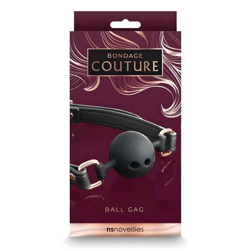 Bondage Couture Ball Gag Black - NS Novelties