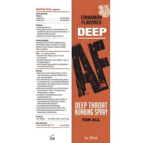 Spray Numbing Throat Deep AF Canela