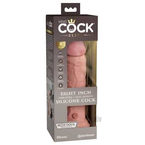 King Cock Elite Vibrating Silicone Dual-density Cock 8 In. Light