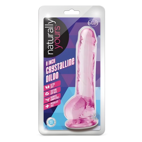 Naturally Yours Crystalline Dildo 8 In. Rose