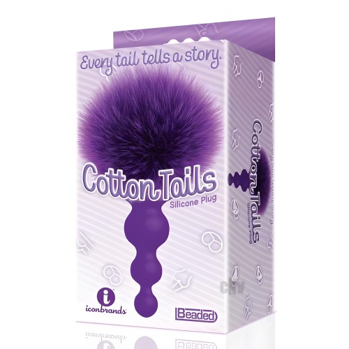 Plug de Cola de Conejito de Silicona Cottontails Beadado Morado