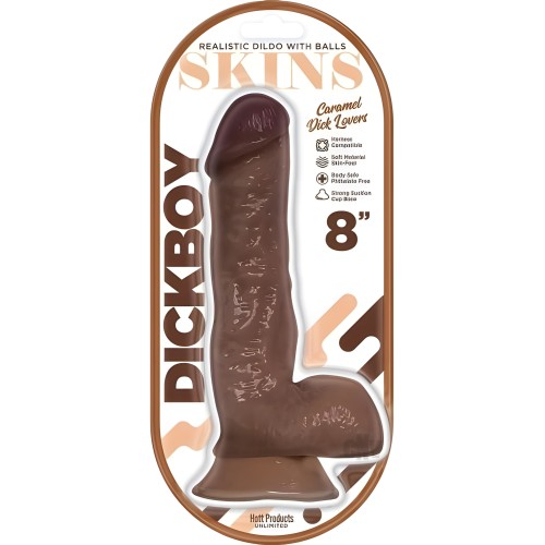 Dickboy Skins Dildo - 8 In. Caramel