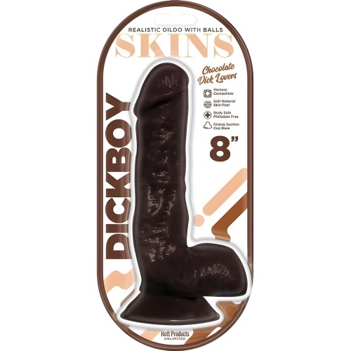 Dildo Dickboy Skins de 8 Pulgadas Amantes del Chocolate