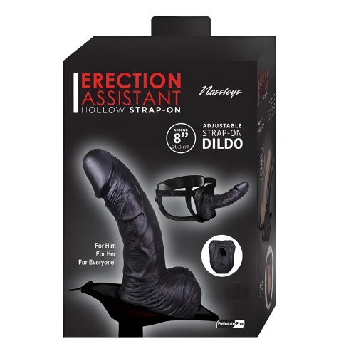 Asistente de Erección Hollow Strap-on 8 Pulgadas Negro