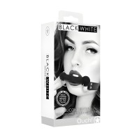 Ouch! Black & White Silicone Bit Gag - Adjustable Straps