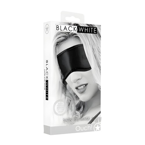 Ouch! Black & White Satin Eye Mask