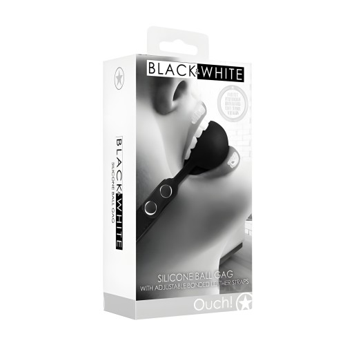 Ouch! Black & White Silicone Ball Gag