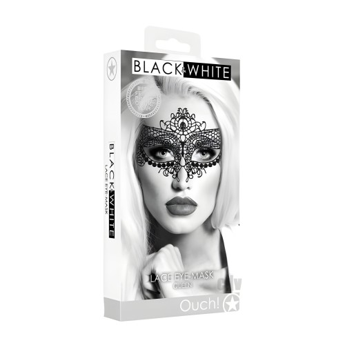 Ouch! Black & White Lace Eye Mask