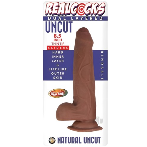 Realcocks Dildo Doble Capa Uncut 8.5 In. Marrón