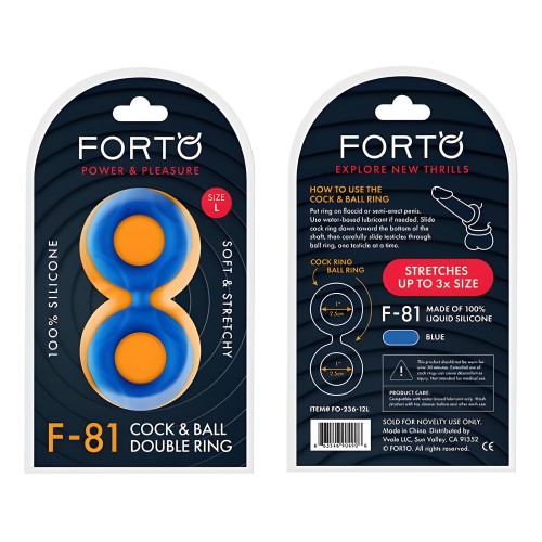 Forto F-81 Double Ring Liquid Silicone 51 Mm Blue